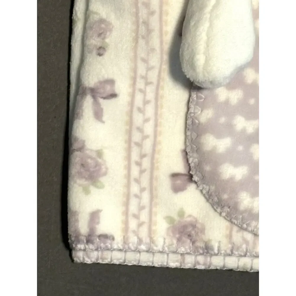 Laura Ashley Baby Blanket Plush Toy Bunny Rabbit Bows Gift Set Lovey Lavender